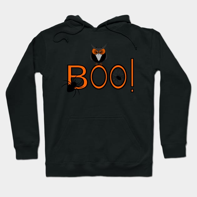 Boo, says the owl. It's Halloween! Hoodie by cocodes